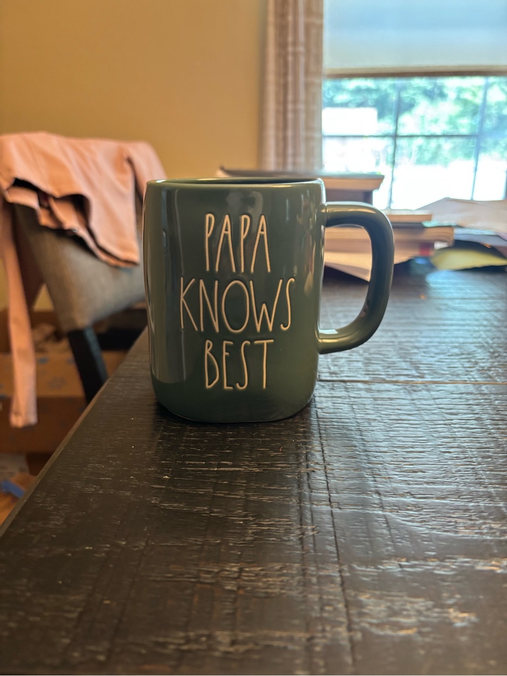 Rae Dunn Green 'Papa Knows Best' Ceramic Mug